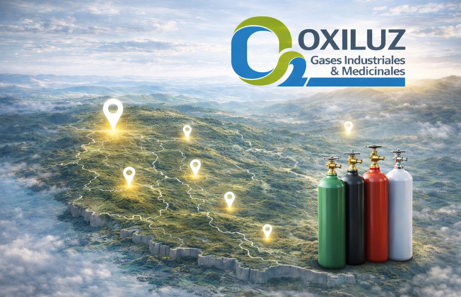 Oxígeno medicinal OXILUZ distribución Colombia